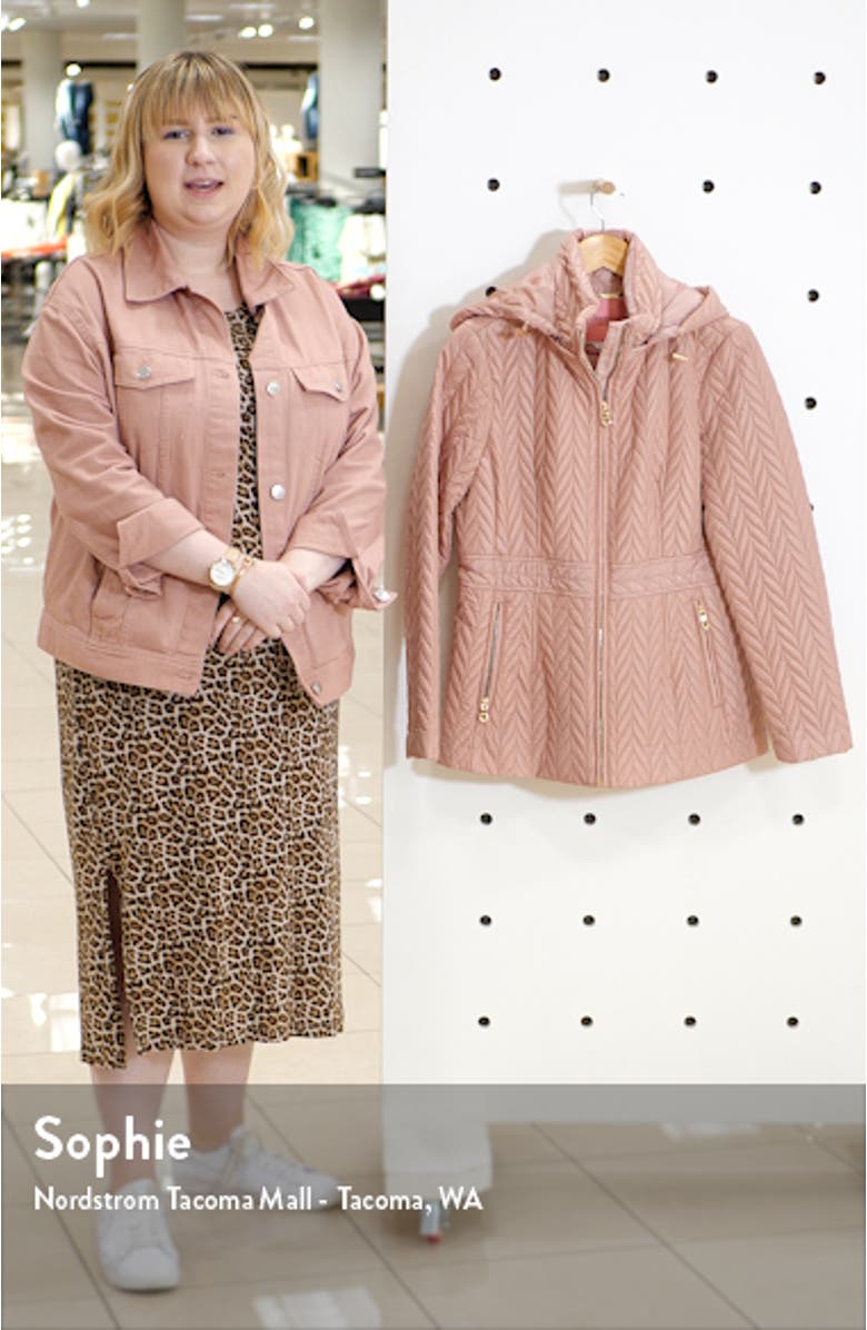 hooded quilted jacket, sales video thumbnail