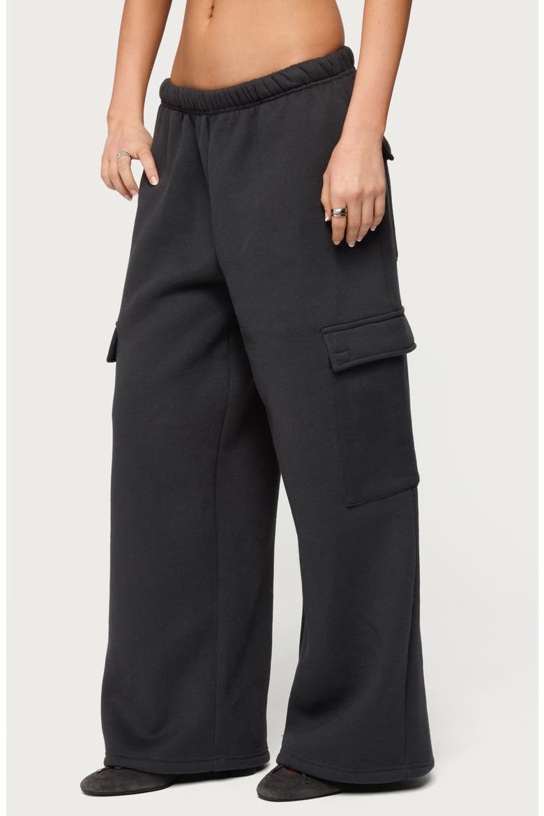 Wide Leg Cargo Sweatpants, Alternate, color, DARK-GRAY