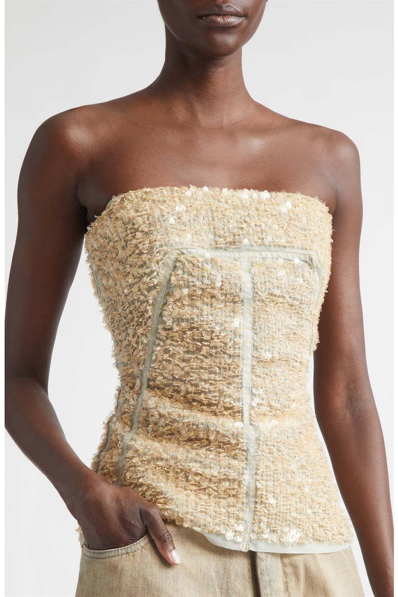 Sequin Tulle Bustier Top, Alternate, color, LIGHT BLUE/ SAND