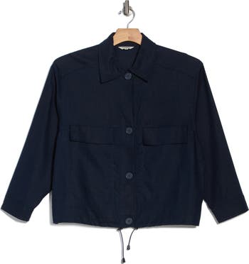 MAX STUDIO Linen & Cotton Twill Utility Jacket | Nordstromrack