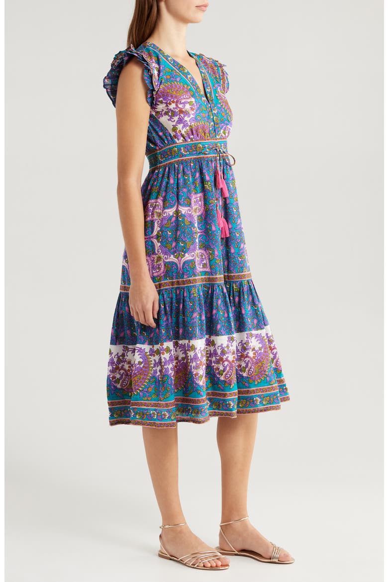 Cotton & Silk Cover-Up Maxi Dress, Alternate, color, PURPLE