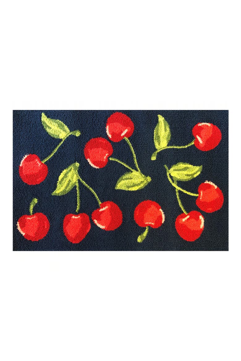 Chickadee Door Mat, Main, color, INDIGO/RED/GRN