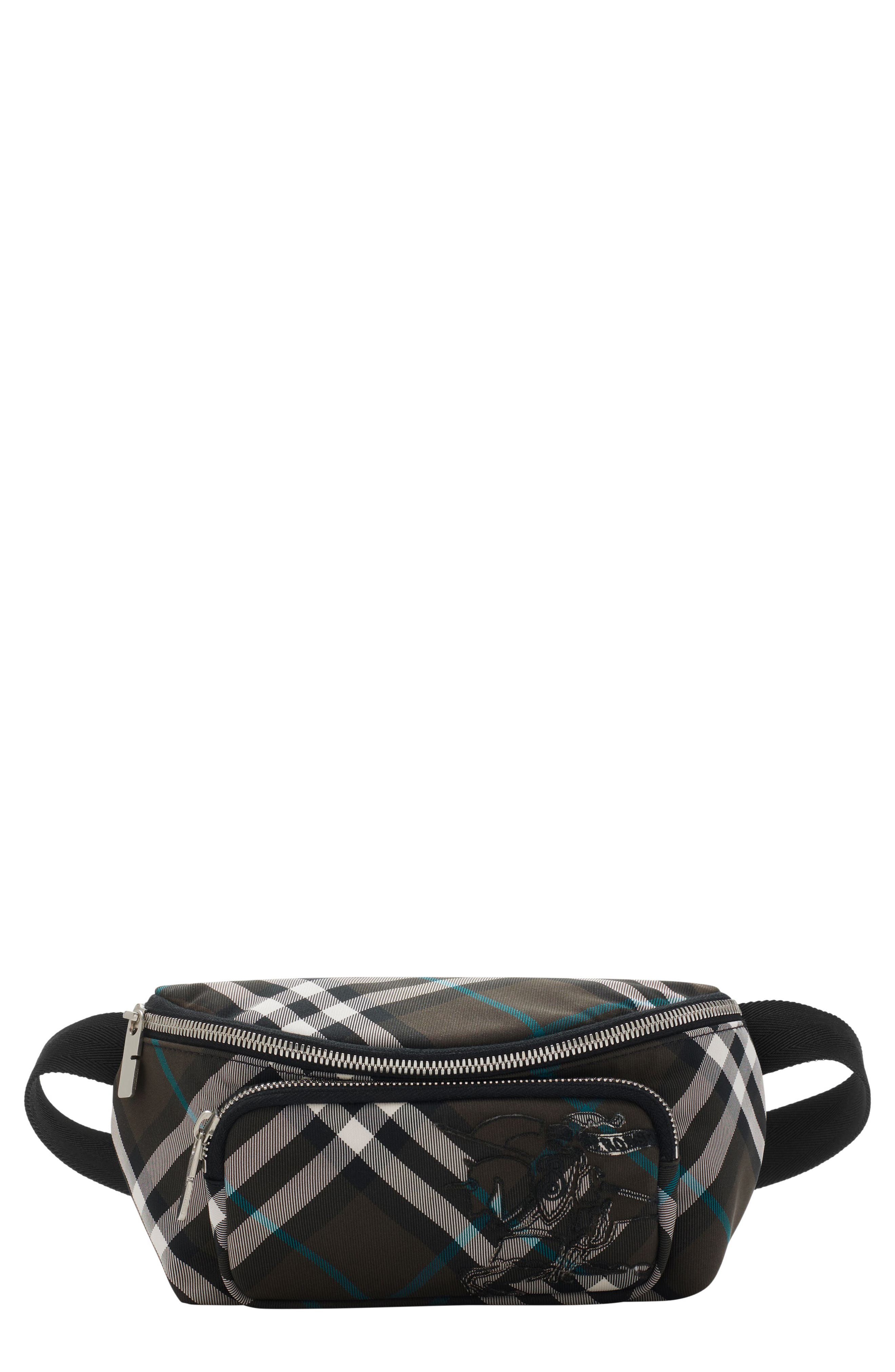 Burberry Small Check Equestrian Knight Belt Bag, Main, color, 
