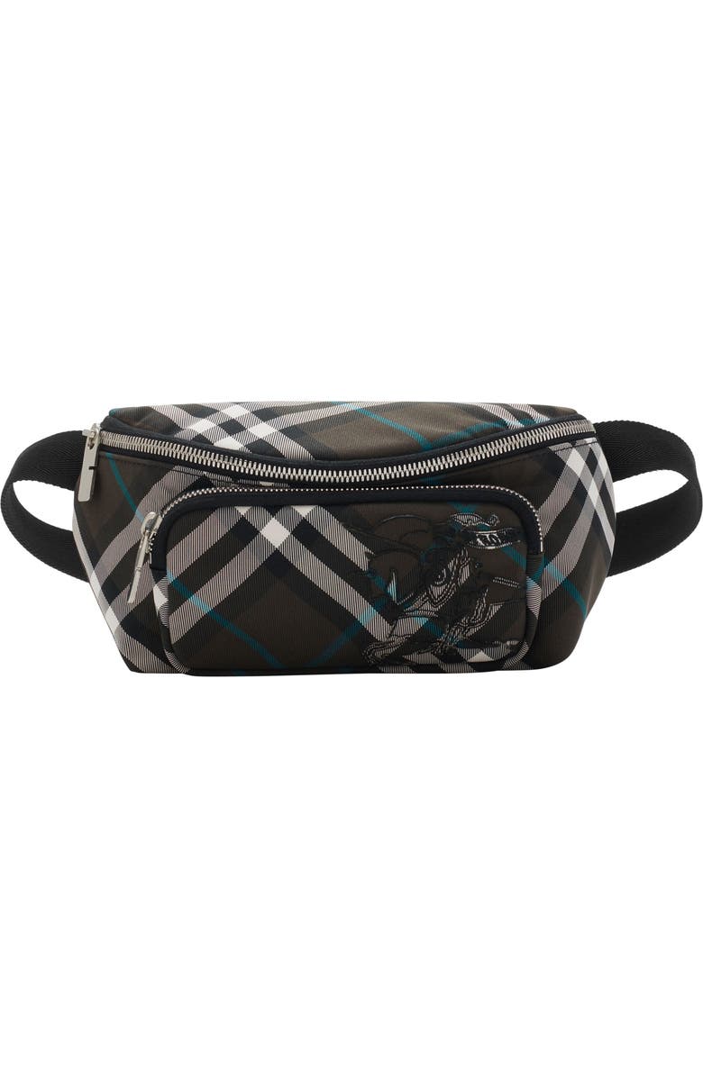 Burberry Small Check Equestrian Knight Belt Bag, Main, color,