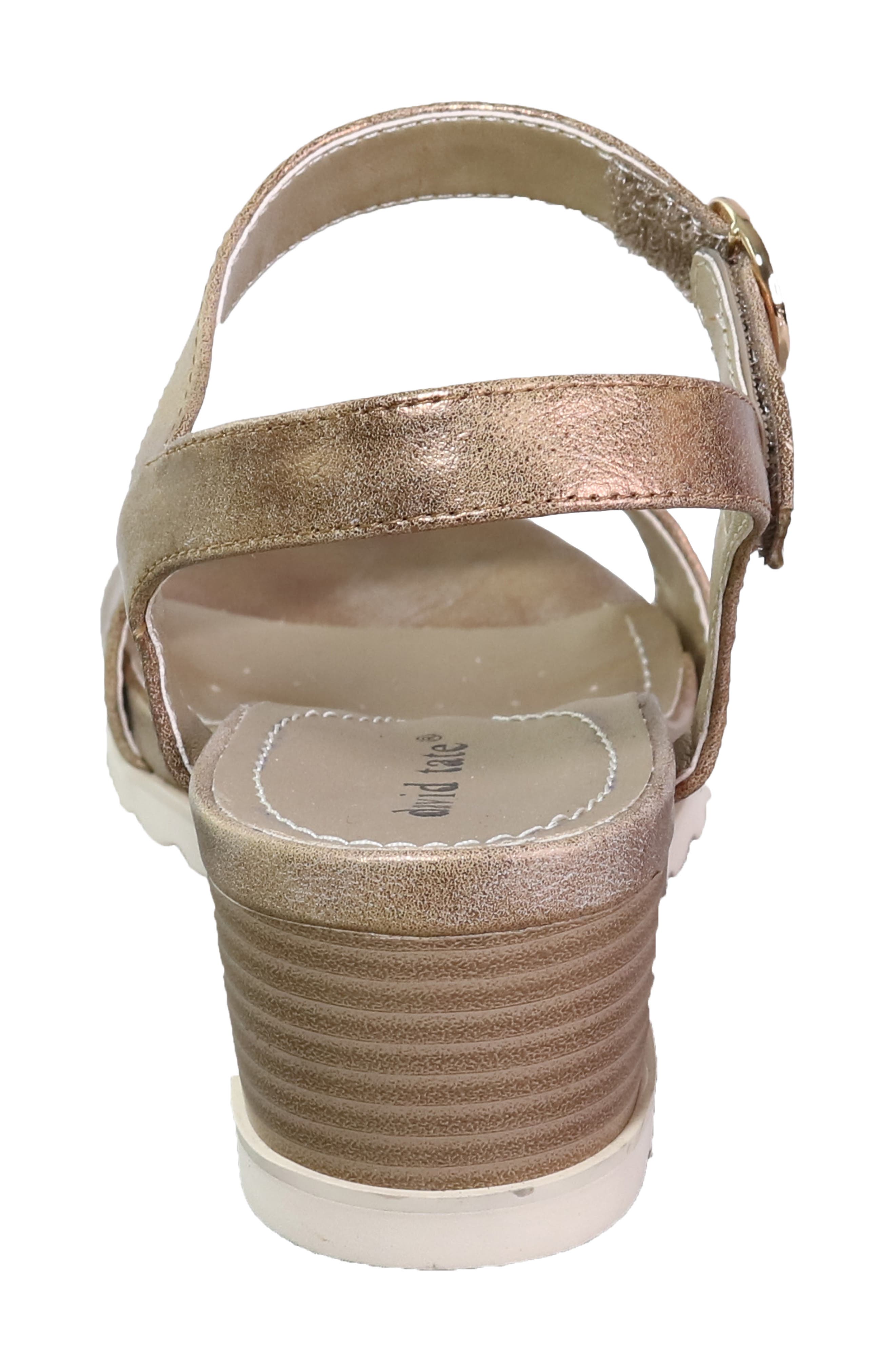 Knockout Ankle Strap Wedge Sandal, Alternate, color, BRONZE