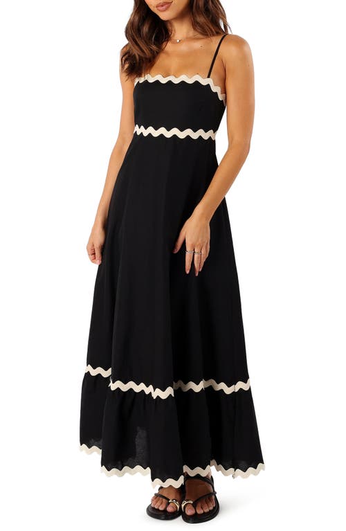 Petal & Pup Yana Sleeveless Maxi Dress in Black Cream 