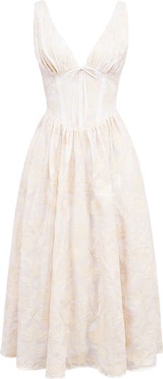 Emmelina Embroidered Corset Bodice Cocktail Dress