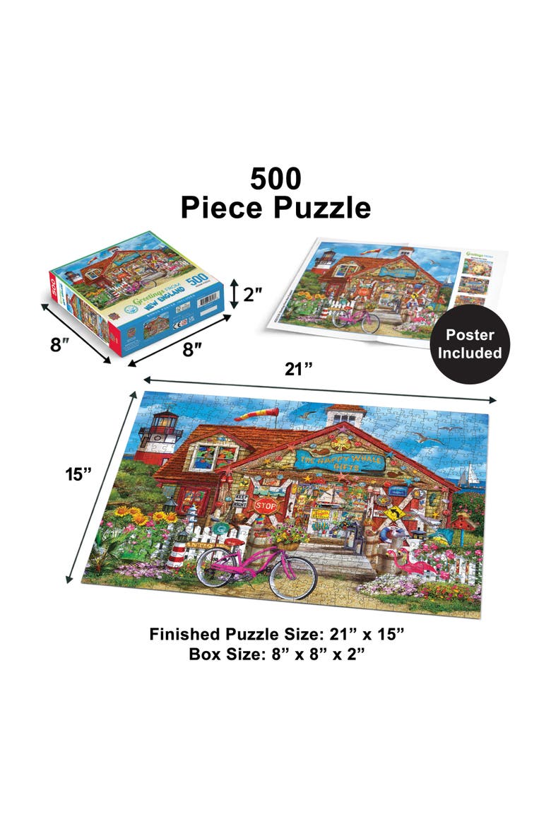 Greetings From New England 500pc Puzzle, Alternate, color, Multicolor