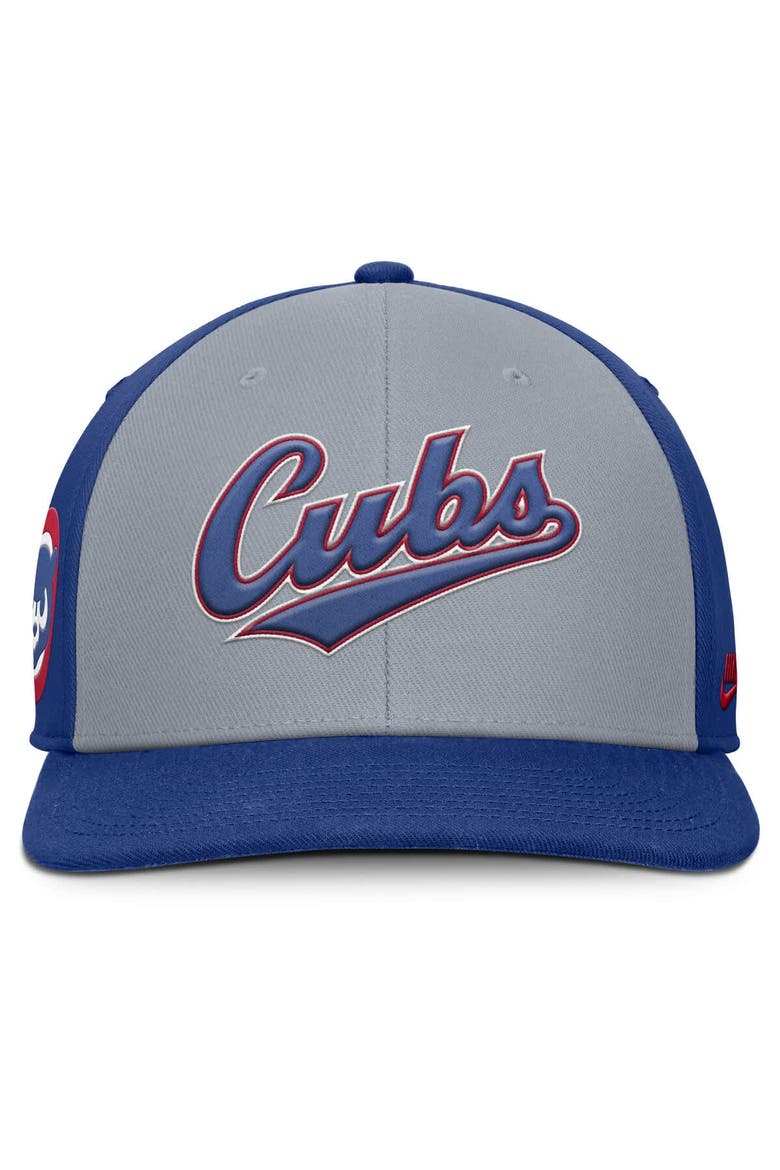 Men's Nike Gray/Royal Chicago Cubs Pro Performance Snapback Hat, Alternate, color, Gray