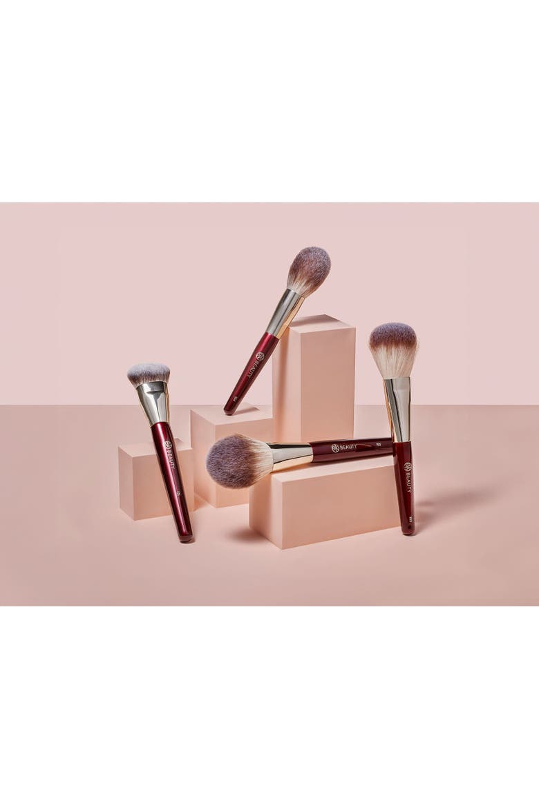Essentials Collection Face Brush Set, Alternate, color, Burgundy