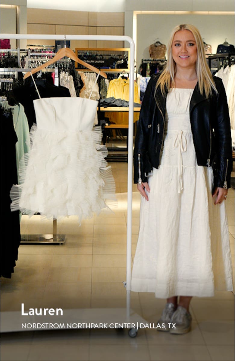 Ryan Ruffle Strapless Dress, sales video thumbnail