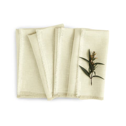 Linen Dinner Napkins - Fringe, 20" x 20"