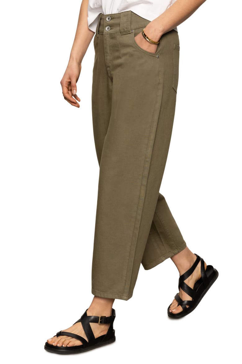 Side Car High Waist Ankle Barrel Jeans, Alternate, color, BURNT OLIV