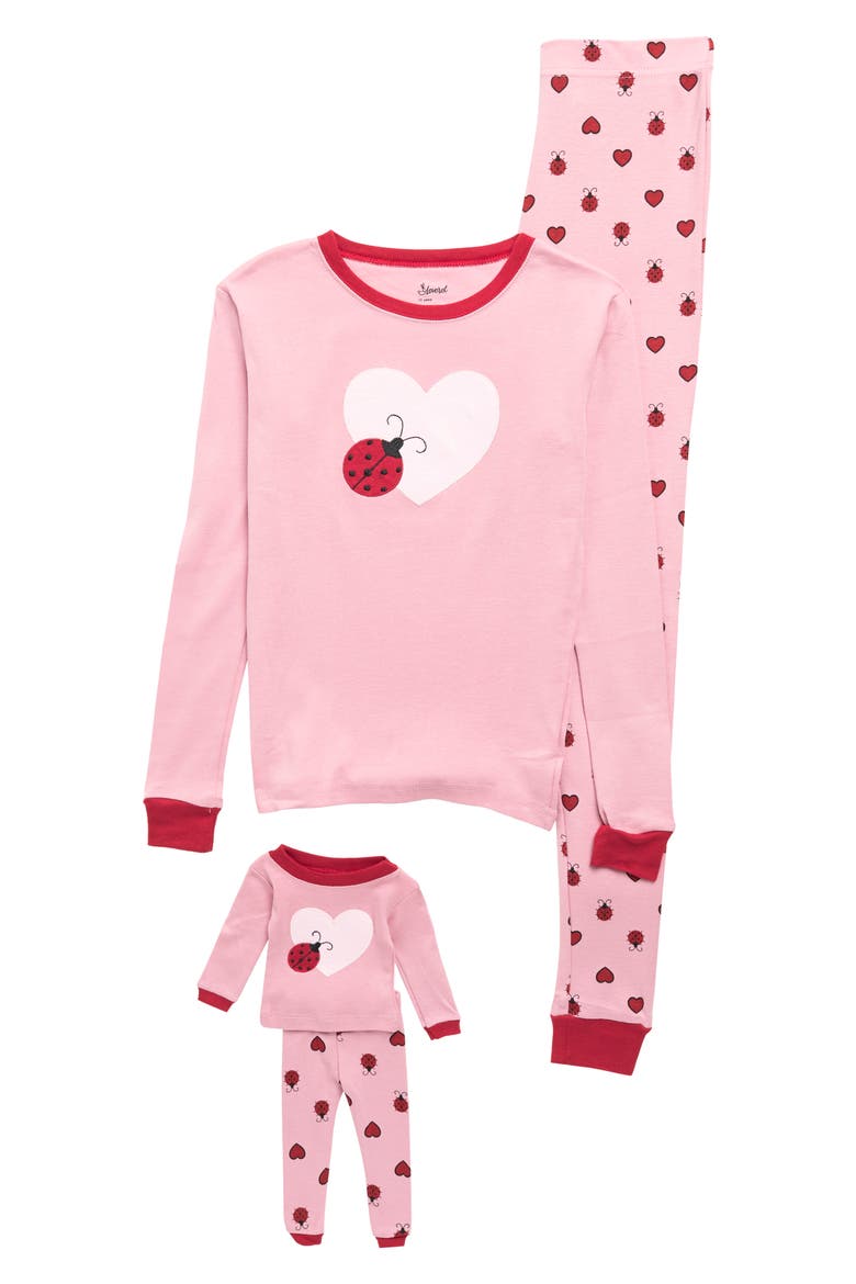 2-pc. Cotton Short Sleeve Shirt & Shorts Animal Print Pajama Set with Matching Doll Accessory, Main, color, MULTI