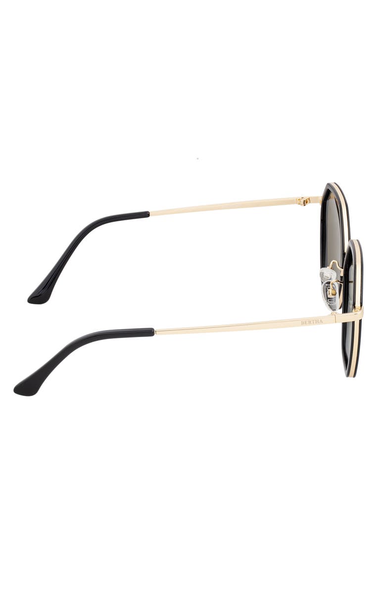 BERTHA Ariana Polarized Sunglasses, Alternate, color, Black/Black
