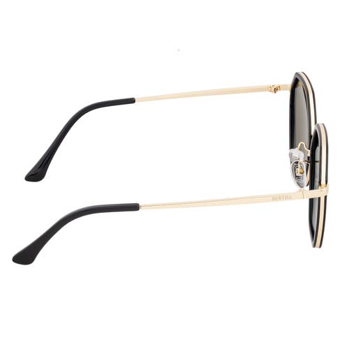Shop Bertha Ariana Polarized Sunglasses In Black/black