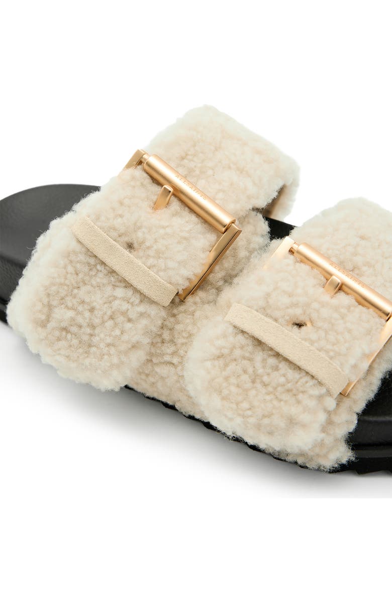 AllSaints Sian Genuine Shearling Sandal, Alternate, color,