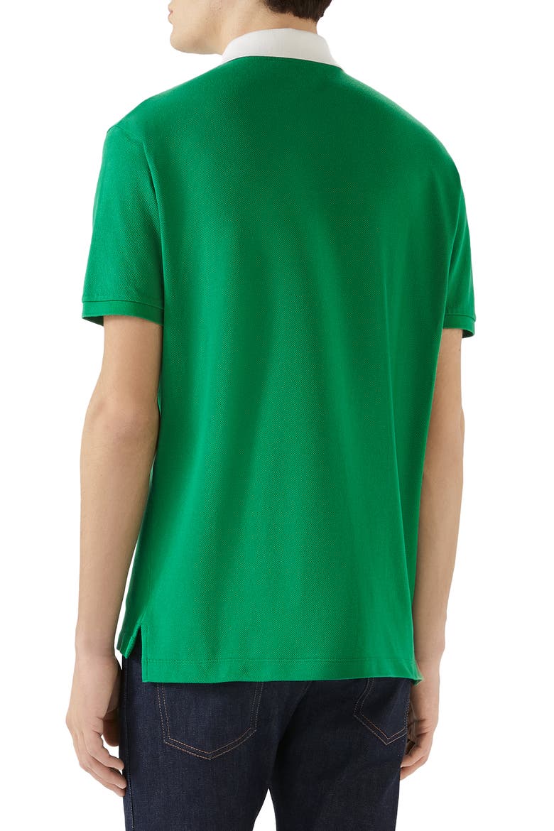 GG Embroidered Piqué Polo, Alternate, color, YARD/ MILK