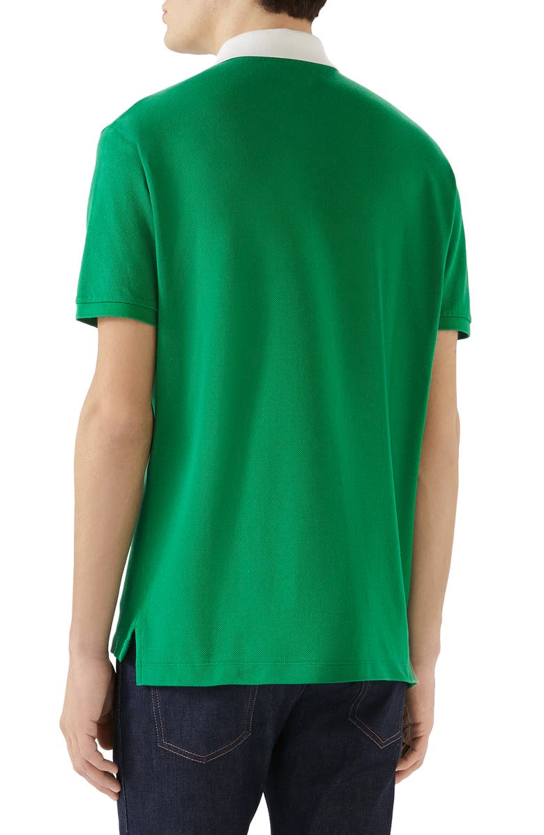 Gucci GG Embroidered Piqué Polo, Alternate, color, 