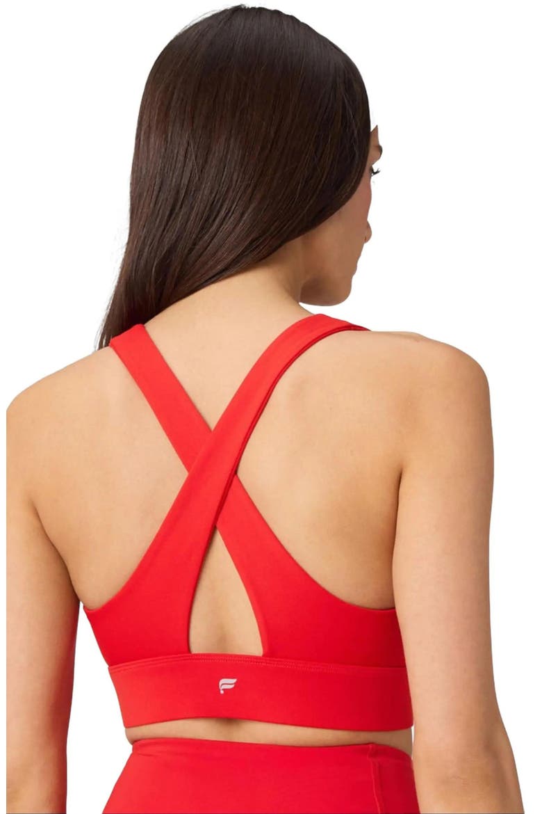 Women's Oasis Twist Medium Impact Sports Bra, Alternate, color, Heated Red