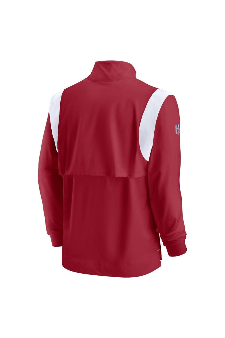 Men's Nike Cardinal Arizona Cardinals Sideline Coaches Chevron Lockup Quarter-Zip Top, Alternate, color, Cardinal