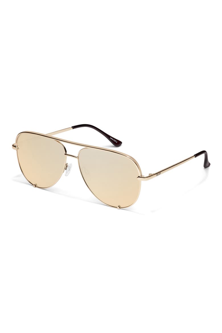 High Key Mini 60mm Aviator Sunglasses, Alternate, color, GOLD / GOLD POLARIZED LENS