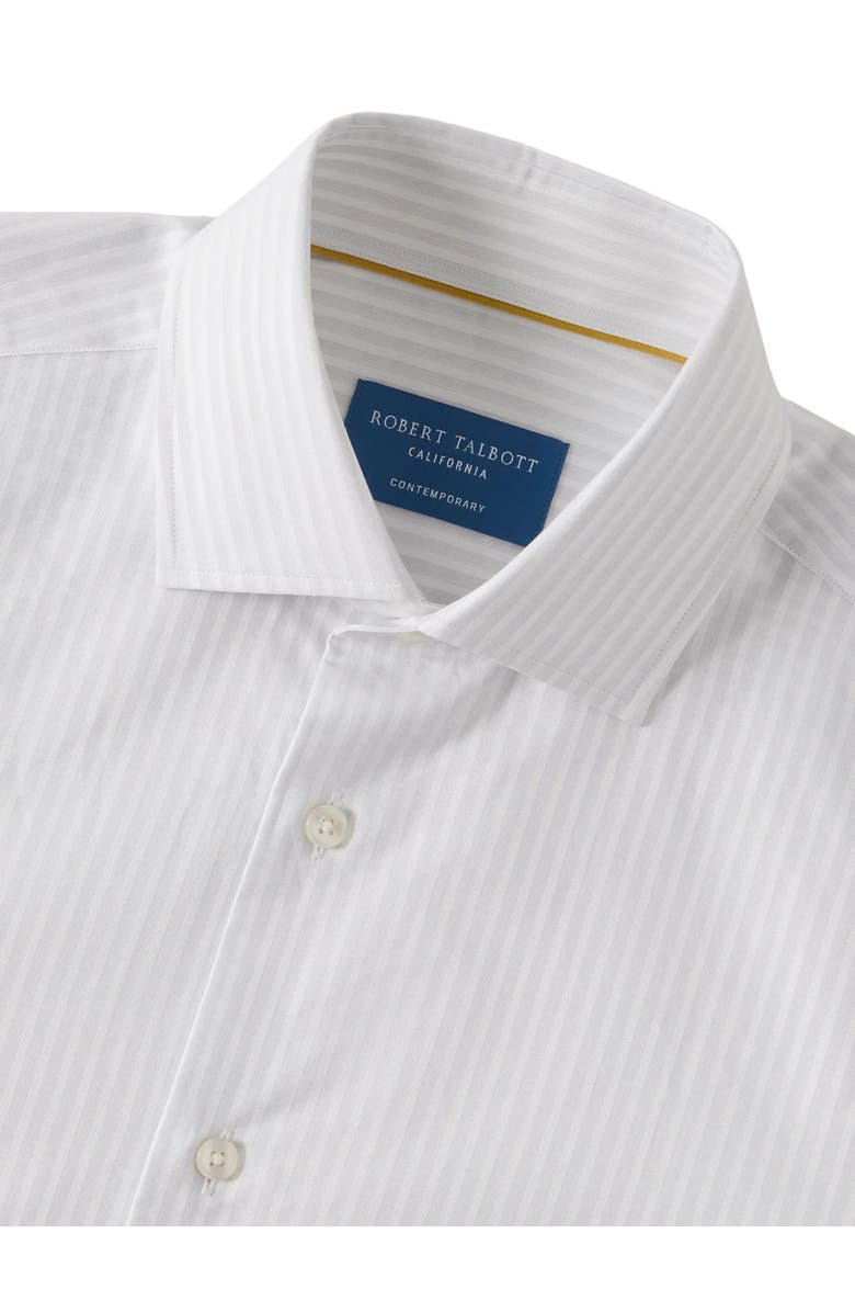 Robert Talbott Reynolds Dobby Stripe Contemporary Fit Shirt, Alternate, color, Pale Gray
