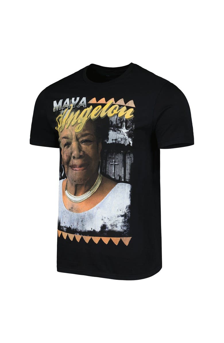 Philcos Unisex Black Maya Angelou Graphic T-Shirt, Alternate, color, Black