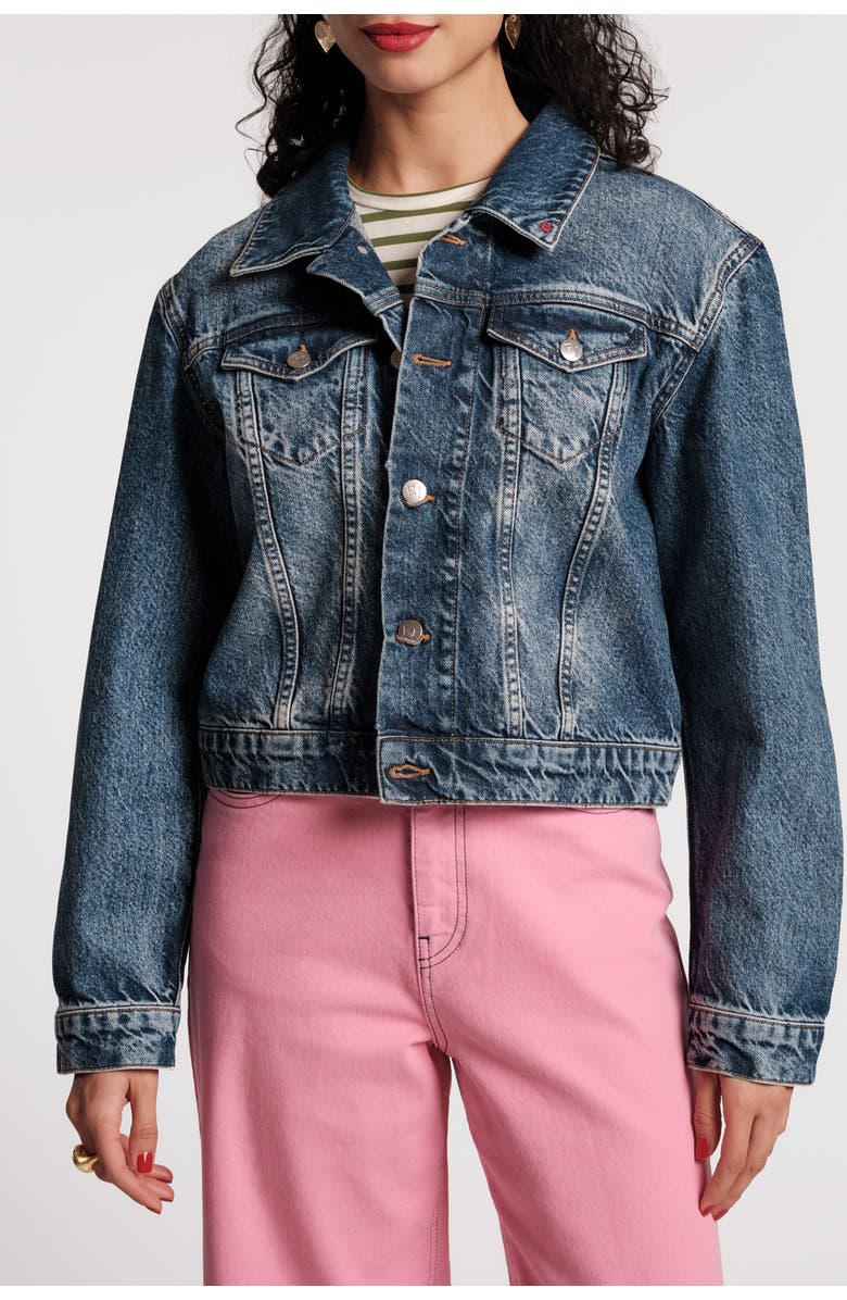 Frances Valentine Taylor Sweetheart Jacket, Main, color, Navy