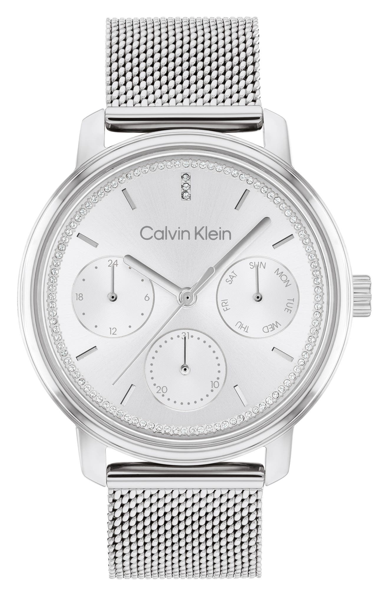 Calvin Klein Shimmer Mesh Strap Watch, 36mm