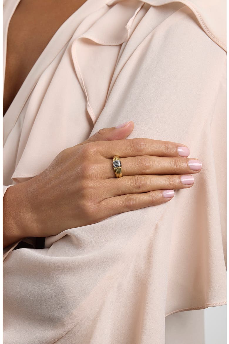 Textured Two-Tone Band Ring, Alternate, color, SILVER
