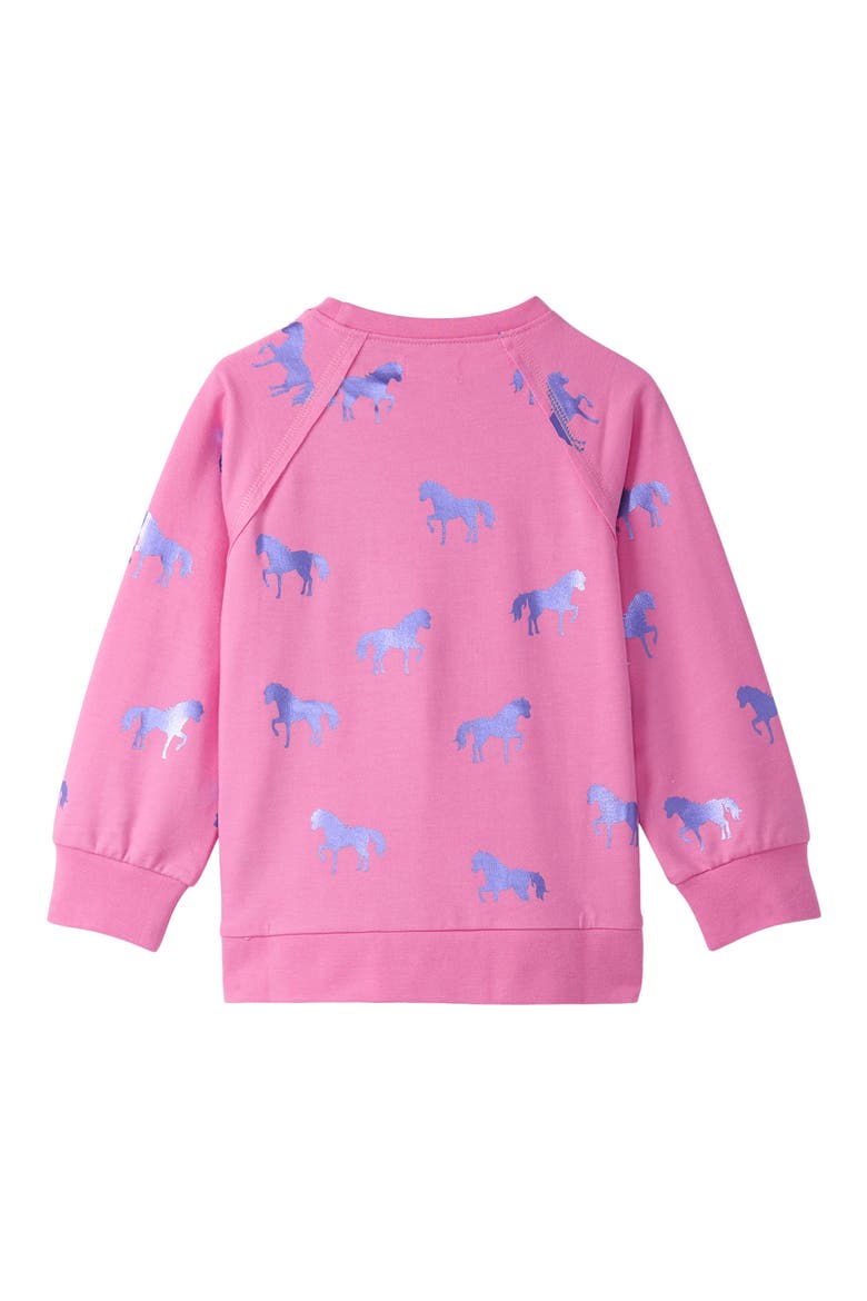 Kids' Shimmer Horses Sweatshirt, Alternate, color, FUCHSIA PINK