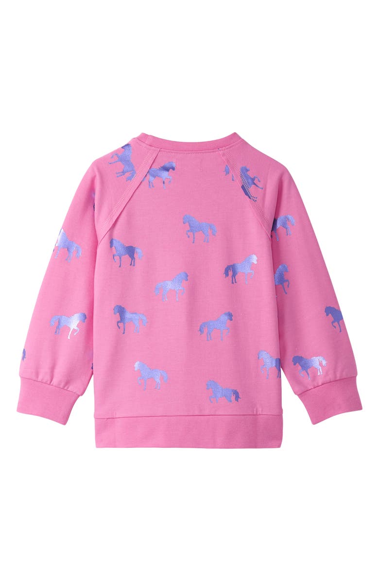 Hatley Kids' Shimmer Horses Sweatshirt, Alternate, color, Fuchsia Pink