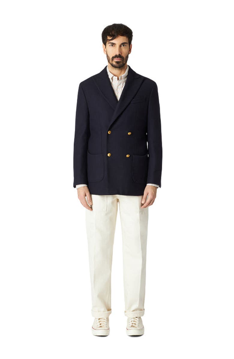 Fortela David Double-Breasted Wool Jacket, Alternate, color, Navy Blue