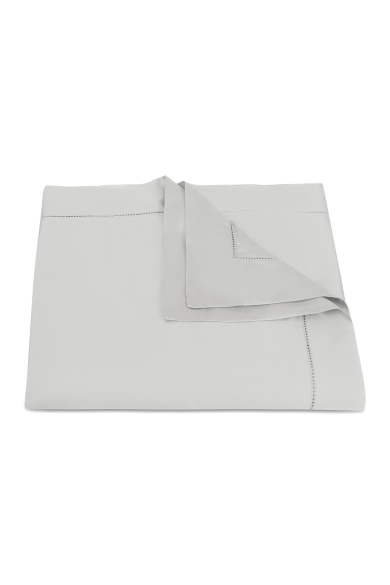 Talita Satin Stitch Duvet Cover, Main, color, SILVER