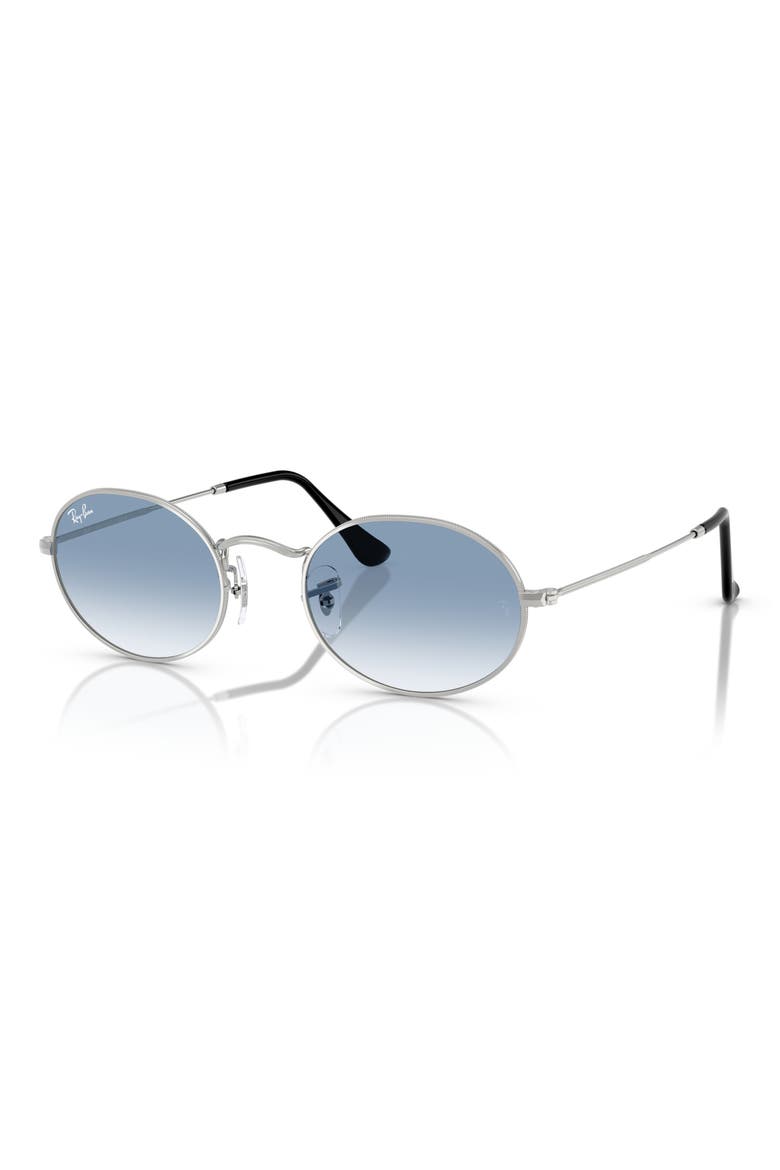54mm Gradient Round Sunglasses, Alternate, color, SILVER