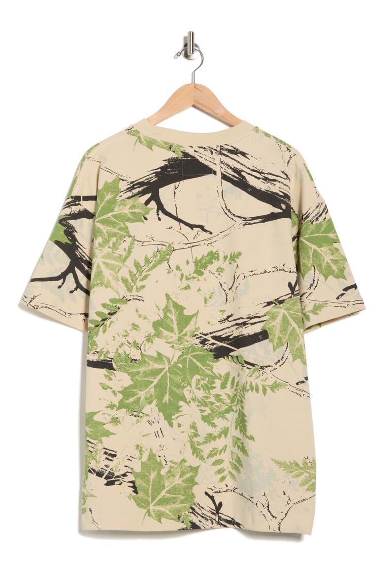 Leaves Crewneck T-Shirt, Alternate, color, GREEN LEAF MULTI