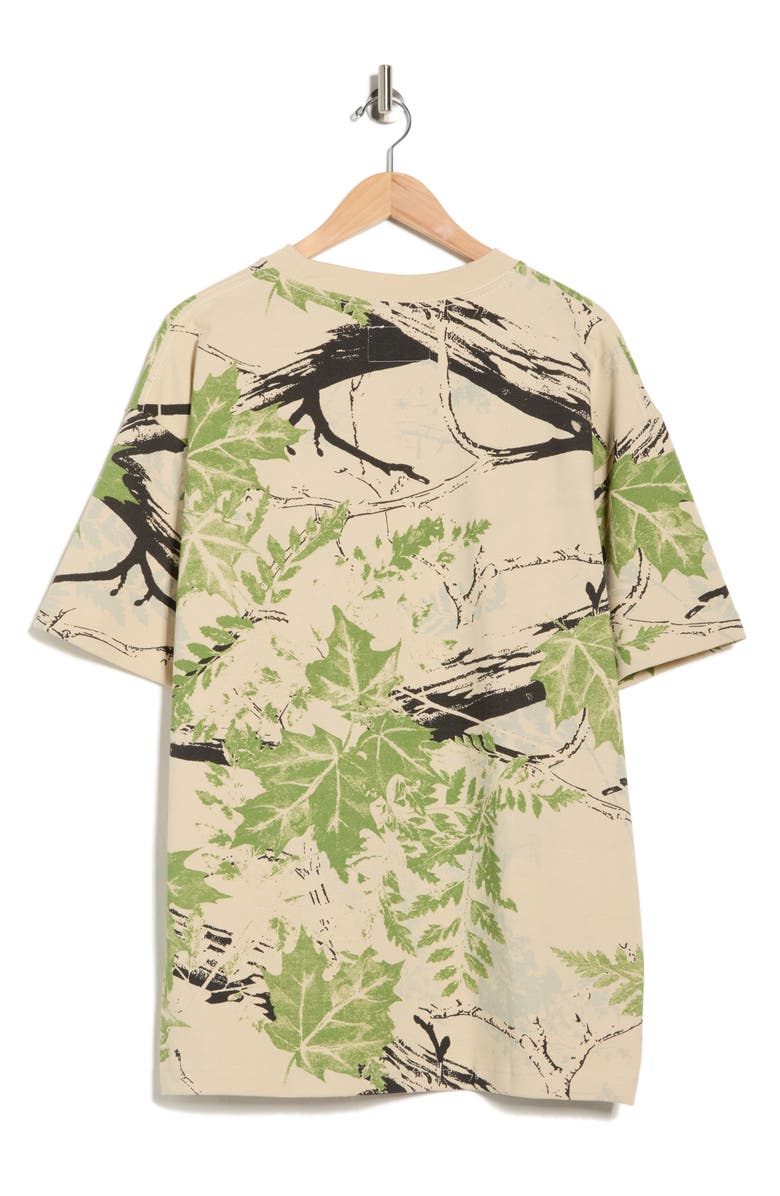 PacSun Leaves Crewneck T-Shirt, Alternate, color, Green Leaf Multi