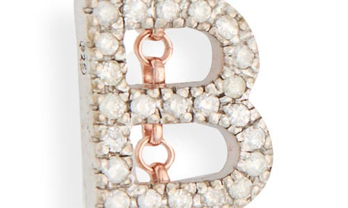Meshmerise Bezel Diamond Initial Chain Necklace In Rose-b
