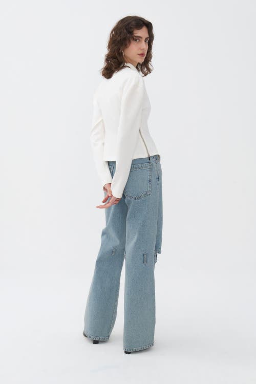 Nocturne Zipper Detailed Blouse In Ivory