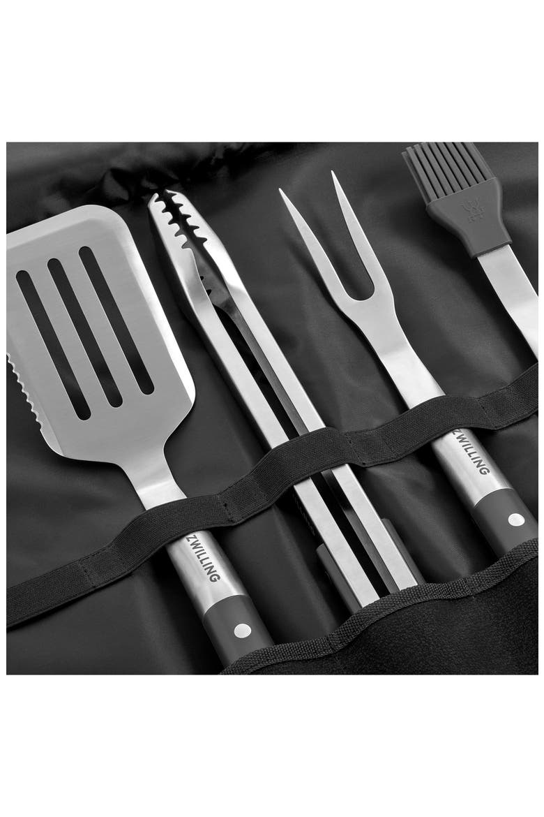 BBQ+ Triple Rivet 4-Piece Grill Set, Alternate, color, BLACK