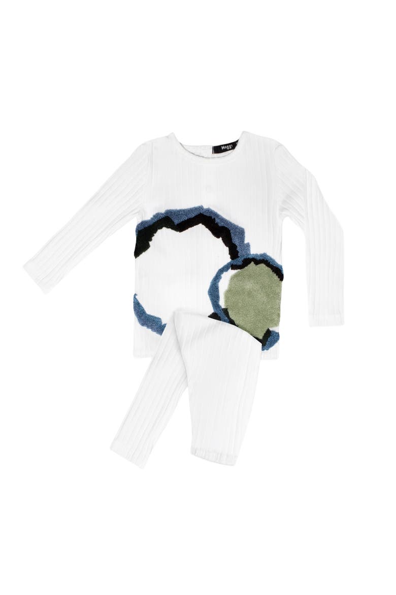 Geometric Circle Loungewear Set, Alternate, color, White / Multi