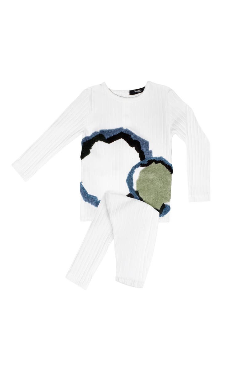 NoggiWear Geometric Circle Loungewear Set, Alternate, color, White / Multi