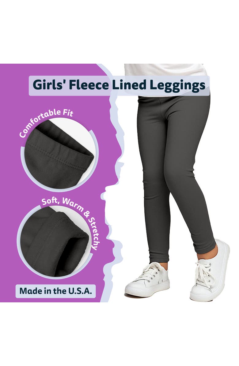 CITY THREADS Baby Girls Soft Fleece Stretch Leggings, Alternate, color, Charcoal