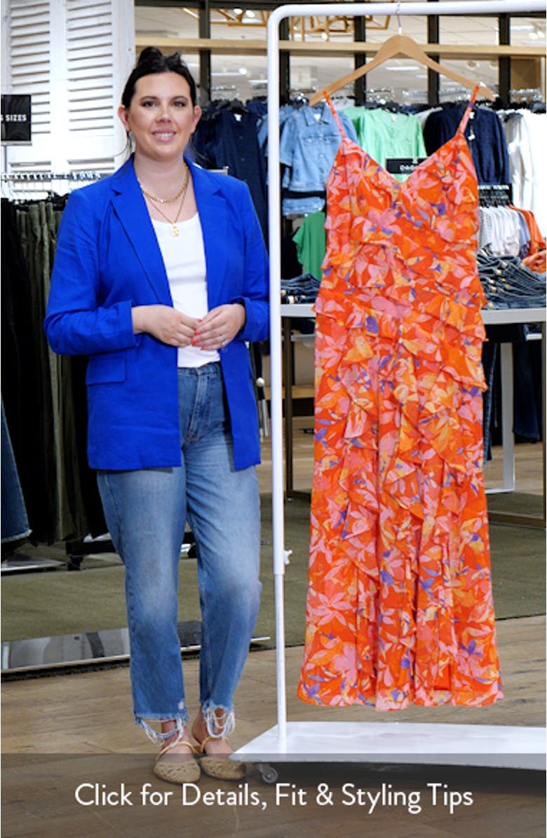 Floral Ruffle Fil Coupé Maxi Dress, sales video thumbnail