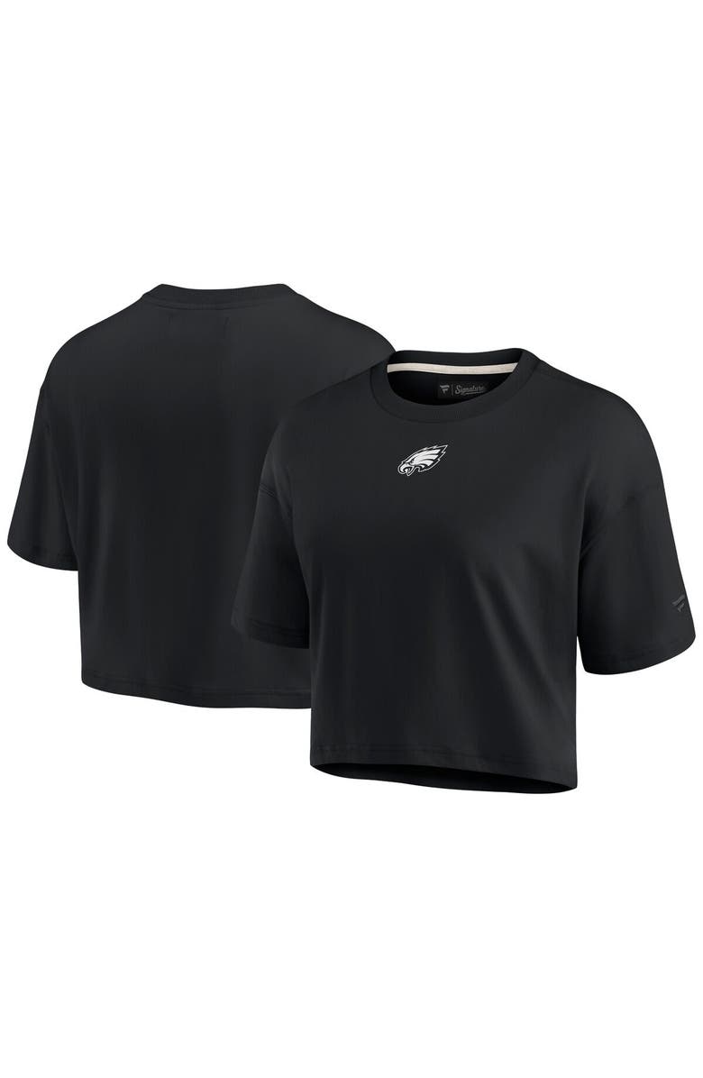 Fanatics Signature Women's Fanatics Black Philadelphia Eagles Elements Super Soft Boxy Cropped T-Shirt, Main, color, 