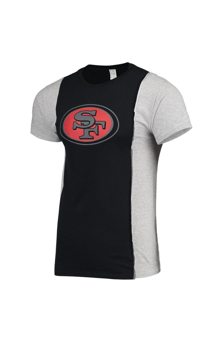 REFRIED APPAREL Men's Refried Apparel Black/Heathered Gray San Francisco 49ers Sustainable Split T-Shirt, Alternate, color, Black