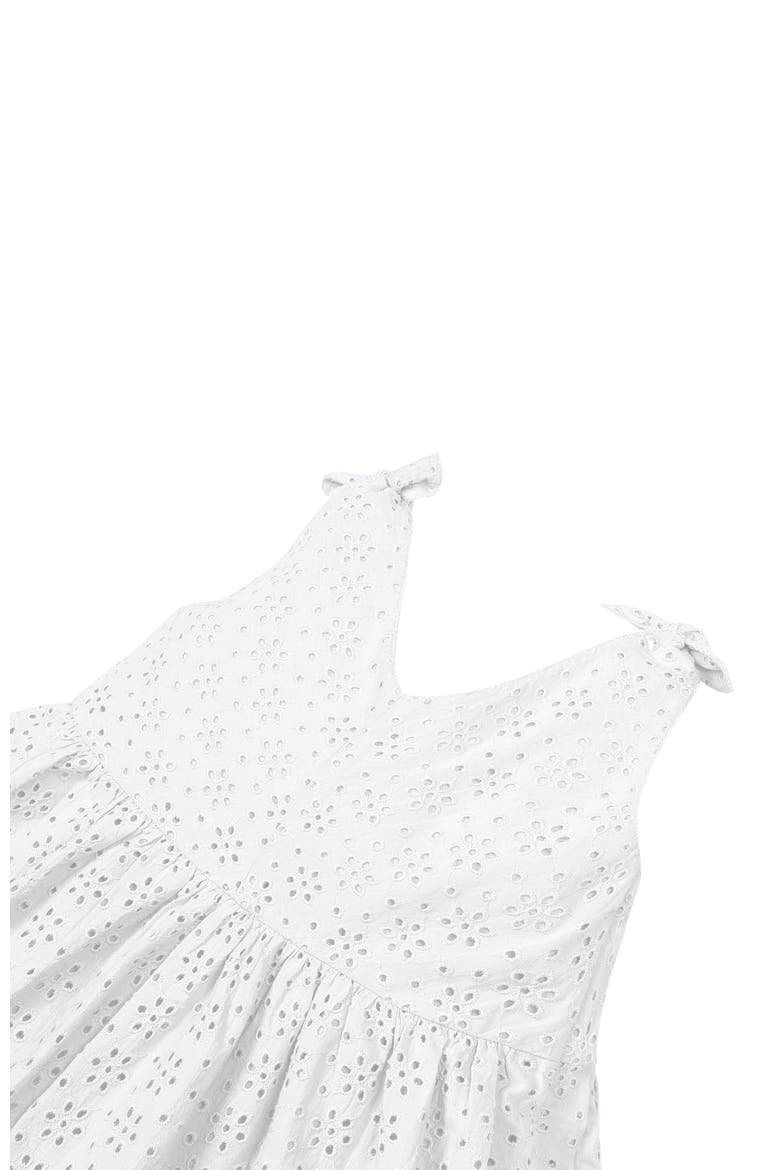 Girls' Organic Eyelet Bow Shoulder Dress, Kids, Alternate, color, White Eyelet
