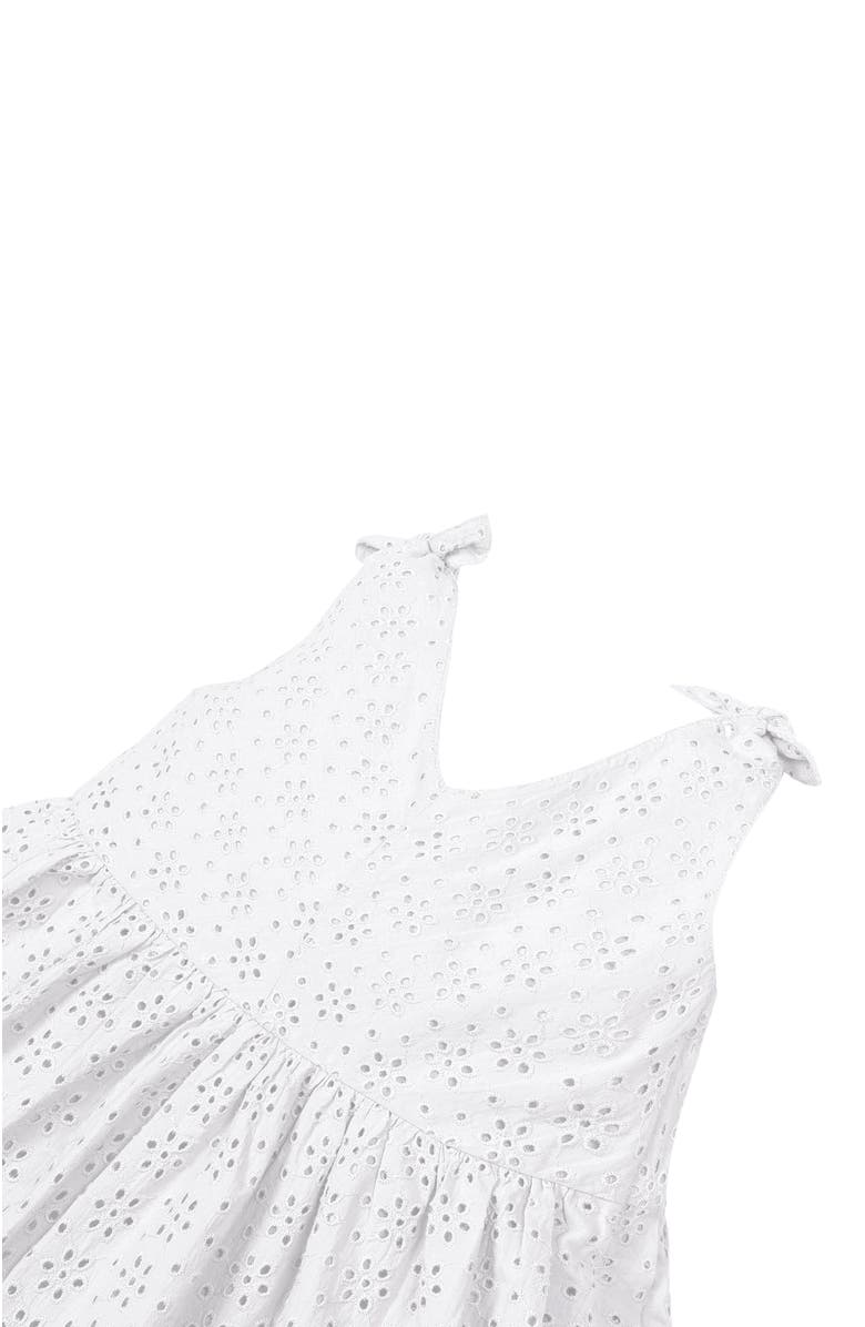Hope & Henry Baby Girls' Organic Eyelet Bow Shoulder Dress, Infant, Alternate, color, White Eyelet