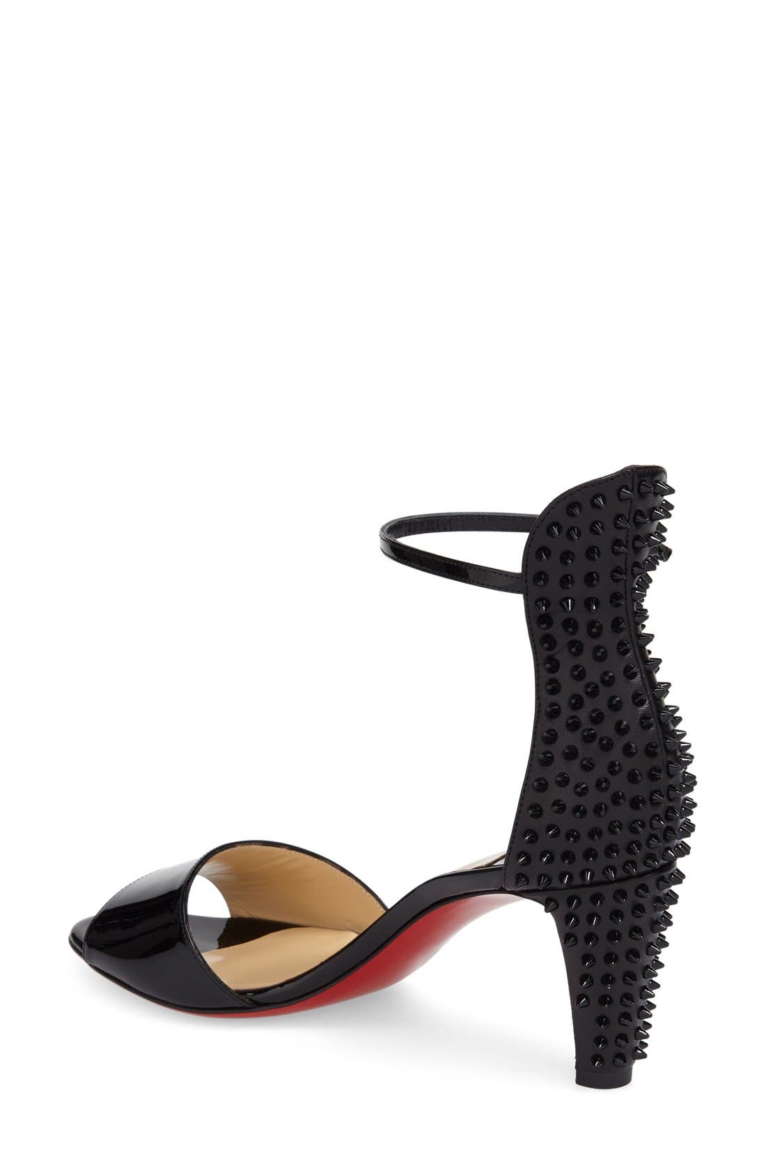 'Trezanita' Spiked Sandal, Alternate, color, BLACK PATENT